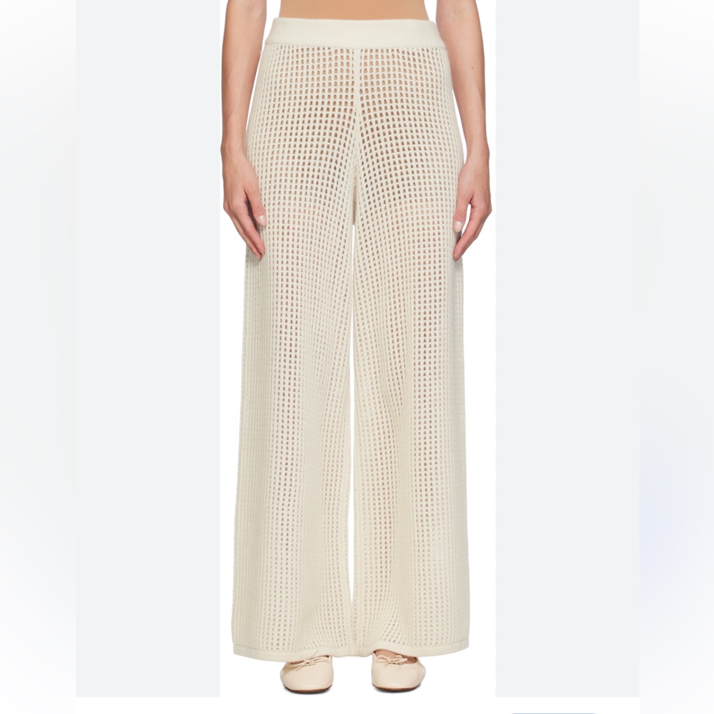 Sleeper Cha-Cha Vente Cream Crochet Lounge Beach Pants Nwt Sz Xl Ret $158